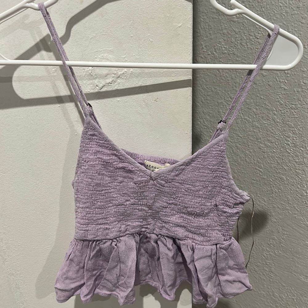 Smocked Cropped Babydoll Tank